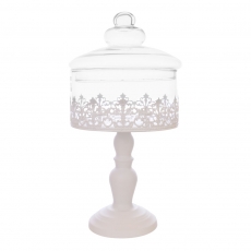 TIN CANISTER WITH GLASS TOP L